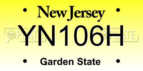 YN106H New Jersey License Plate