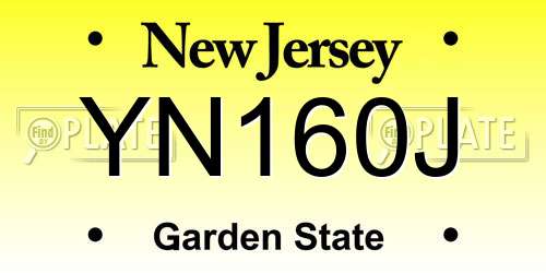YN160J New Jersey License Plate