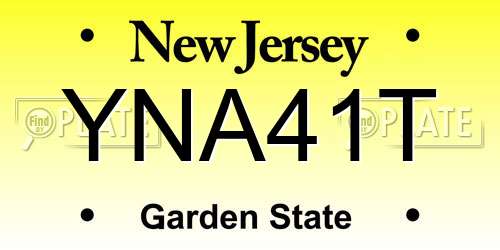 YNA41T New Jersey License Plate