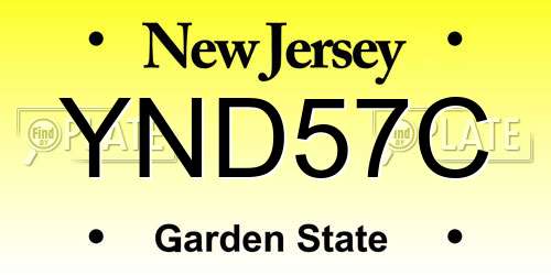 YND57C New Jersey License Plate