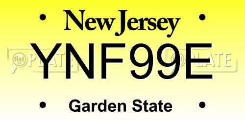YNF99E New Jersey License Plate