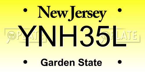 YNH35L New Jersey License Plate