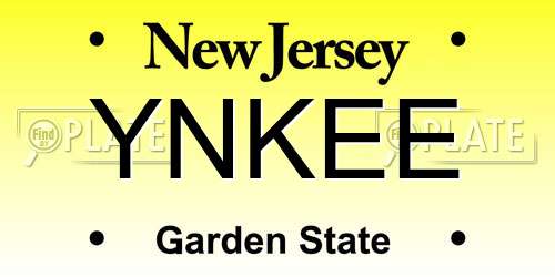 YNKEE New Jersey License Plate