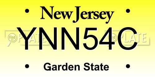 YNN54C New Jersey License Plate