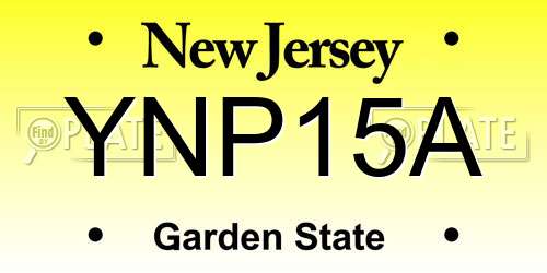 YNP15A New Jersey License Plate