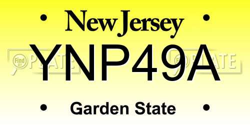 YNP49A New Jersey License Plate