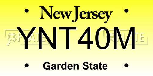 YNT40M New Jersey License Plate