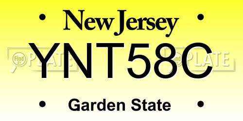 YNT58C New Jersey License Plate