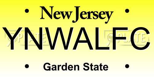 YNWALFC New Jersey License Plate