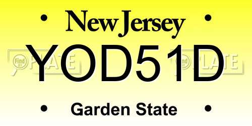 YOD51D New Jersey License Plate