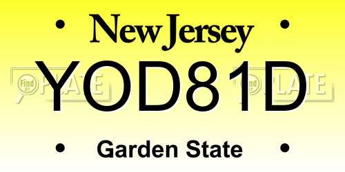 YOD81D New Jersey License Plate