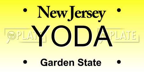 YODA New Jersey License Plate