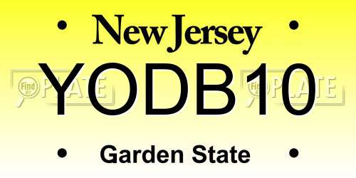 YODB10 New Jersey License Plate