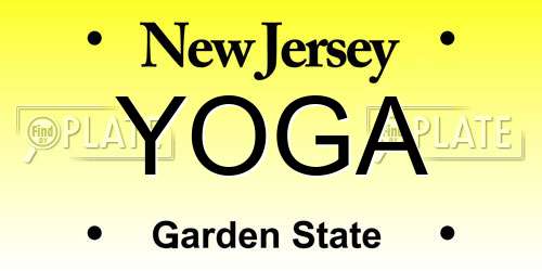 YOGA New Jersey License Plate