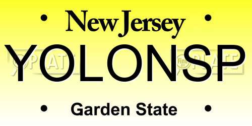 YOLONSP New Jersey License Plate