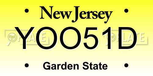YOO51D New Jersey License Plate