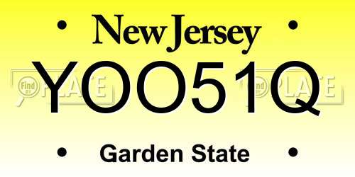 YOO51Q New Jersey License Plate