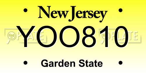 YOO810 New Jersey License Plate