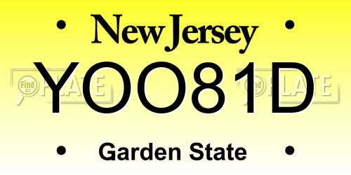 YOO81D New Jersey License Plate