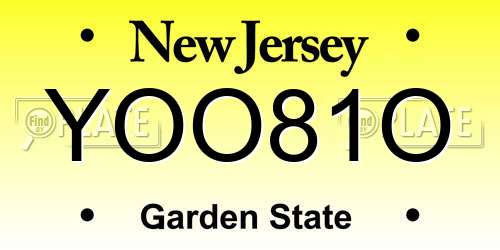 YOO81O New Jersey License Plate