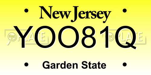 YOO81Q New Jersey License Plate