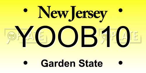 YOOB10 New Jersey License Plate