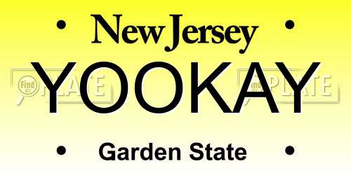 YOOKAY New Jersey License Plate