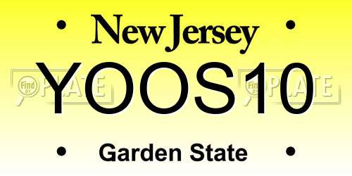 YOOS10 New Jersey License Plate