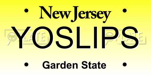 YOSLIPS New Jersey License Plate