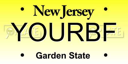 YOURBF New Jersey License Plate