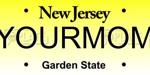 YOURMOM New Jersey License Plate