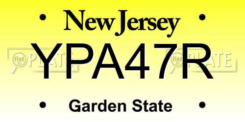 YPA47R New Jersey License Plate