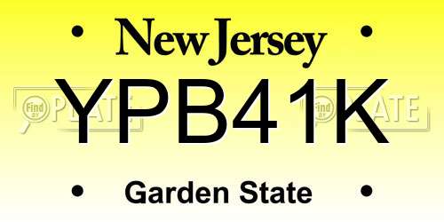YPB41K New Jersey License Plate