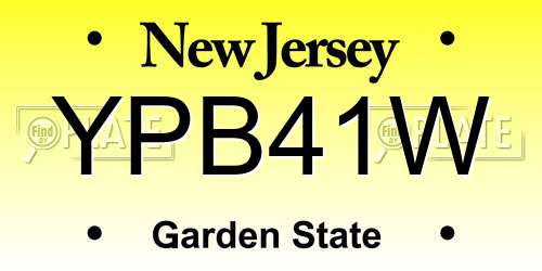 YPB41W New Jersey License Plate