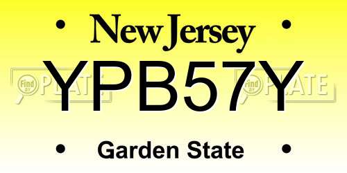 YPB57Y New Jersey License Plate