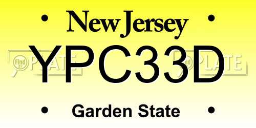 YPC33D New Jersey License Plate