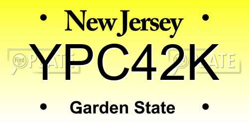 YPC42K New Jersey License Plate