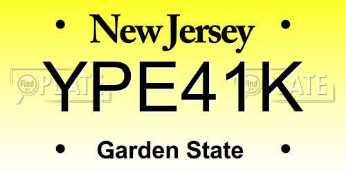 YPE41K New Jersey License Plate