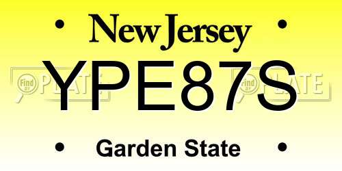 YPE87S New Jersey License Plate