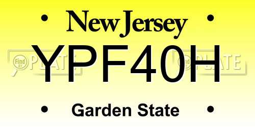 YPF40H New Jersey License Plate