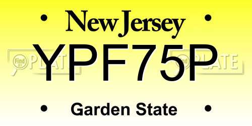 YPF75P New Jersey License Plate