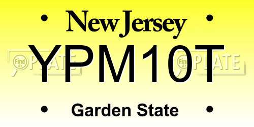 YPM10T New Jersey License Plate