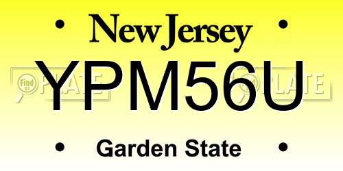 YPM56U New Jersey License Plate