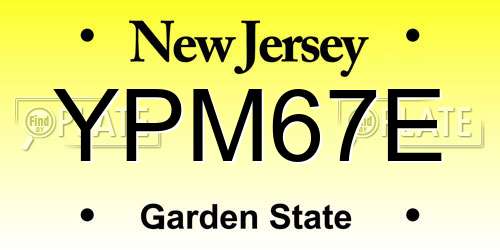 YPM67E New Jersey License Plate
