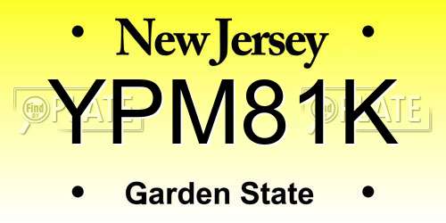 YPM81K New Jersey License Plate