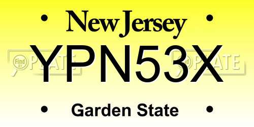 YPN53X New Jersey License Plate