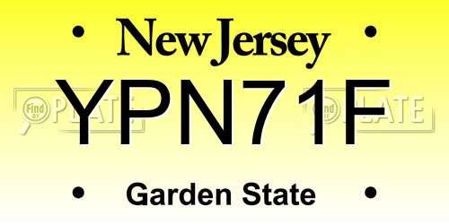 YPN71F New Jersey License Plate
