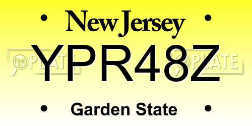 YPR48Z New Jersey License Plate