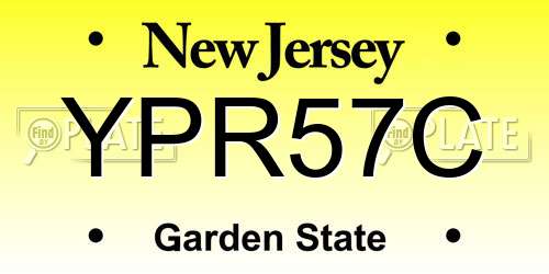 YPR57C New Jersey License Plate