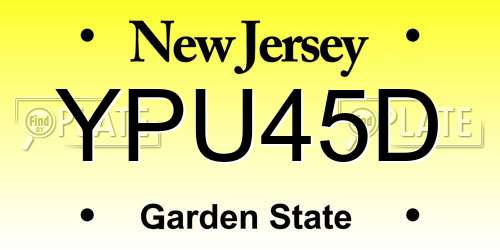 YPU45D New Jersey License Plate